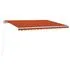  Copertină retractabilă manual cu LED portocaliu&maro 450x300 cm