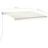  Copertină retractabilă manual cu LED, crem, 300x250 cm