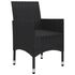  Set mobilier de grădină, 7 piese, negru