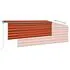  Copertină retractabilă automat cu stor, portocaliu&maro, 4x3 m  