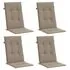  Perne scaun spătar înalt 4 buc., gri taupe, 120x50x3 cm, textil