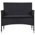  Set mobilier de grădină cu perne, 5 piese, negru, poliratan