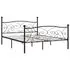  Cadru de pat cu bază din șipci, negru, 200 x 200 cm, metal