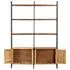  Bibliotecă cu 4 niveluri, 124 x 30 x 180 cm lemn masiv reciclat