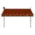  Copertină retractabilă manual cu LED, portocaliu & maro, 300 cm