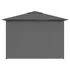 Cort de grădină cu perdele, antracit, 4 x 3 m