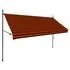  Copertină retractabilă manual cu LED, portocaliu & maro, 300 cm