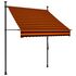  Copertină retractabilă manual cu LED, portocaliu & maro, 150 cm