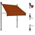  Copertină retractabilă manual cu LED, portocaliu & maro, 150 cm
