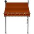 Copertină retractabilă manual cu LED, portocaliu & maro, 150 cm