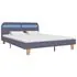  Cadru pat cu LED-uri, gri deschis, 160x200 cm, material textil