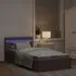  Cadru pat hidraulic cu ladă, LED, gri taupe, 100x200 cm, textil 