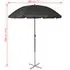  Șezlonguri de plajă cu umbrelă, negru, aluminiu 
