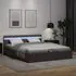  Cadru pat hidraulic, depozitare, LED, gri, 160x200 cm piele eco 