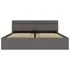  Cadru pat hidraulic, depozitare, LED, gri, 160x200 cm piele eco 