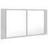  Dulap de baie cu oglindă & LED, gri beton, 90x12x45 cm acril