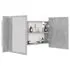 Dulap de baie cu oglindă & LED, gri beton, 90x12x45 cm acril