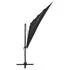  Umbrelă de soare 4 niveluri, stâlp aluminiu, negru, 250x250 cm