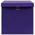 Cutii depozitare cu capace, 4 buc., violet, 28x28x28 cm