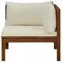  Canapea modulară de colț cu perne alb crem, lemn de acacia