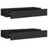  Dulapuri de perete cu sertare 2 buc. negru 60x23,5x10 cm MDF