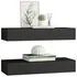  Dulapuri de perete cu sertare 2 buc. negru 60x23,5x10 cm MDF