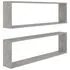  Rafturi de perete cub, 2 buc., gri beton, 100x15x30 cm, PAL