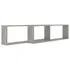  Rafturi de perete cub, 2 buc., gri beton, 100x15x30 cm, PAL