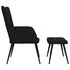  Scaun de relaxare cu taburet, negru, textil