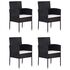 Set mobilier de grădină, 5 piese, negru, poliratan