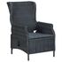  Set mobilier exterior cu perne, 9 piese, gri închis, poliratan