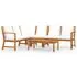  Set mobilier de grădină cu perne crem, 5 piese, lemn de acacia
