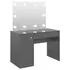  Masă de machiaj cu lumini LED gri strălucitor 110x55x145 cm MDF