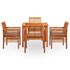  Set mobilier de exterior cu perne 5 piese, lemn masiv de acacia