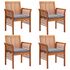  Set mobilier de exterior cu perne 5 piese, lemn masiv de acacia