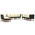  Set mobilier de grădină cu perne, 9 piese, negru, poliratan