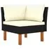  Set mobilier de grădină cu perne, 9 piese, negru, poliratan