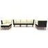  Set mobilier de grădină cu perne, 9 piese, negru, poliratan