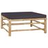  Set mobilier de grădină cu perne gri închis, 5 piese, bambus