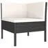  Set mobilier de grădină cu perne, 6 piese, negru, poliratan