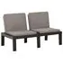  Set mobilier de grădină cu perne, 4 piese, gri, plastic
