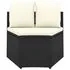  Set mobilier de grădină cu perne, 5 piese, negru, poliratan
