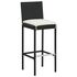 Set mobilier bar de grădină cu perne, 9 piese, negru, poliratan