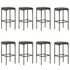  Set mobilier bar de grădină cu perne, 9 piese, gri