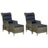  Set mobilier de grădină, 5 piese, maro