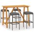  Set mobilier de bar de grădină cu perne , 5 piese , gri