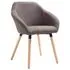  Scaune de sufragerie, 6 buc., gri taupe, material textil