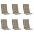  Perne scaun spătar înalt 6 buc., gri taupe, 120x50x3 cm, textil