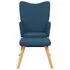  Scaun balansoar cu taburet, albastru, textil