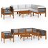  Set mobilier grădină cu perne, crem, 7 piese, lemn masiv acacia